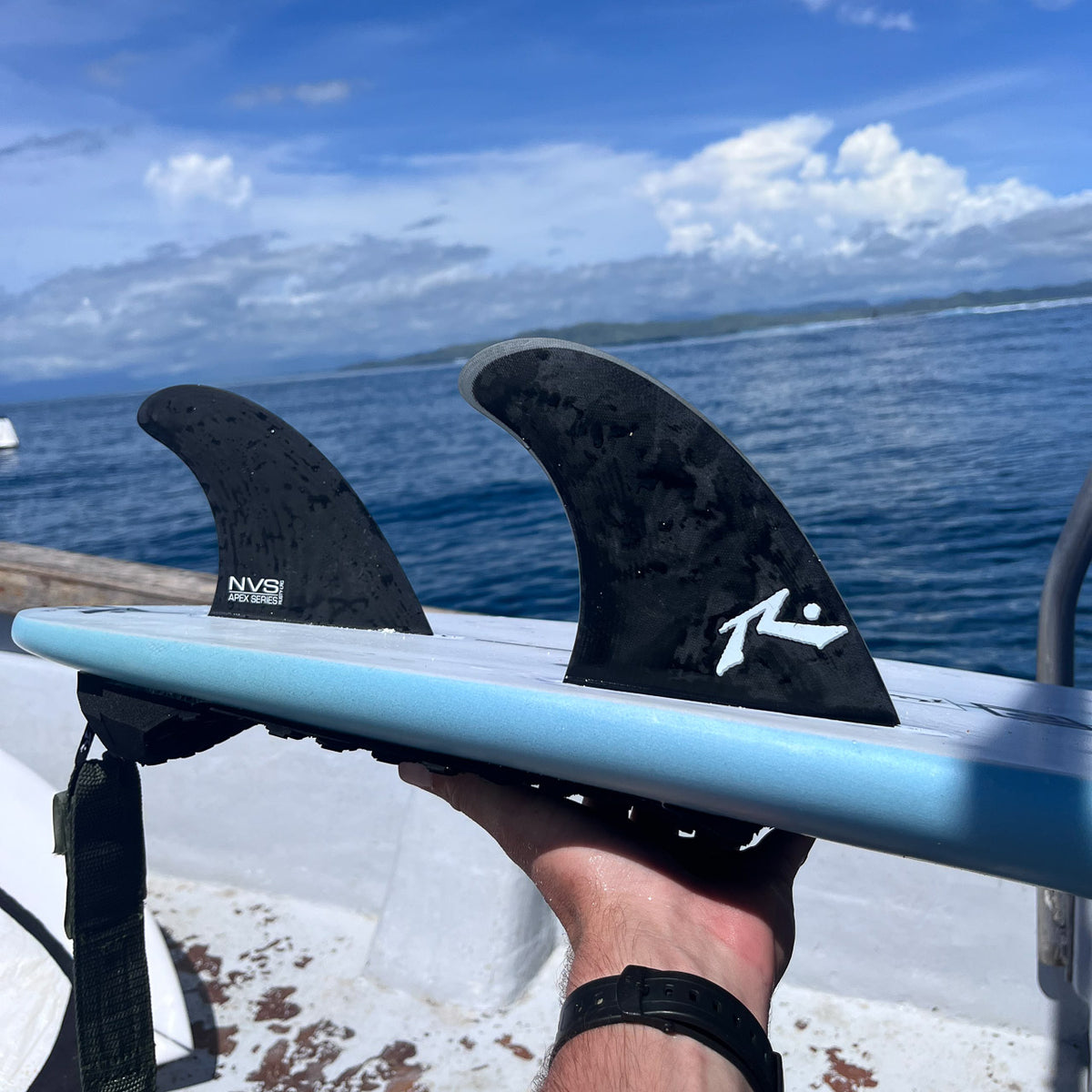 Closeup photo of Rusty x NVS Fin Set in Fiji
