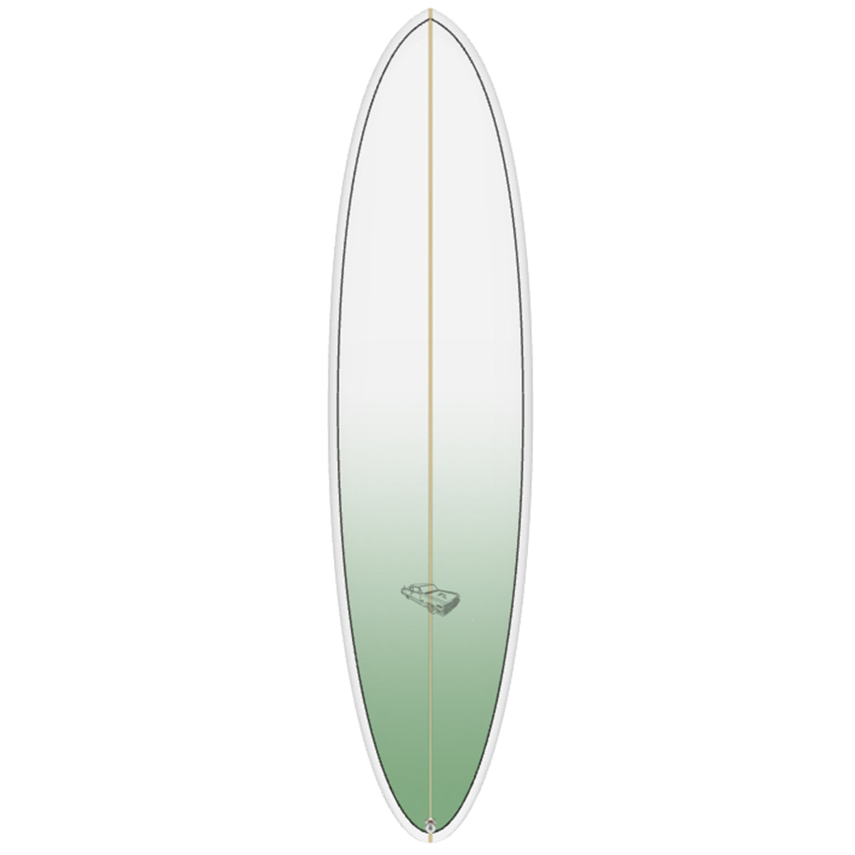 Lowrider - Mid Length - Rusty Surfboards - Top View - Sea Green